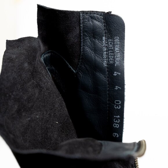 Paul Green Suede Leather Bootie Black Western Nicole Made in Austria - Picture 15 of 16